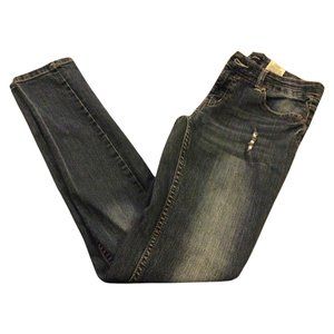 Ladies Sz 28 -  Medium Wash Pre-distressed Ladies Jeans